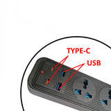 Speed-X Multi Power Plug Extension Board with 5 Sockets+ 2 USB Ports + 2 Type-C Port