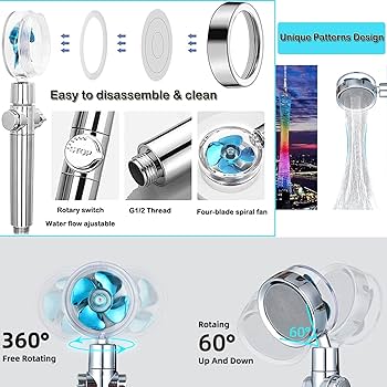 High Pressure Water Shower Head with small Fan