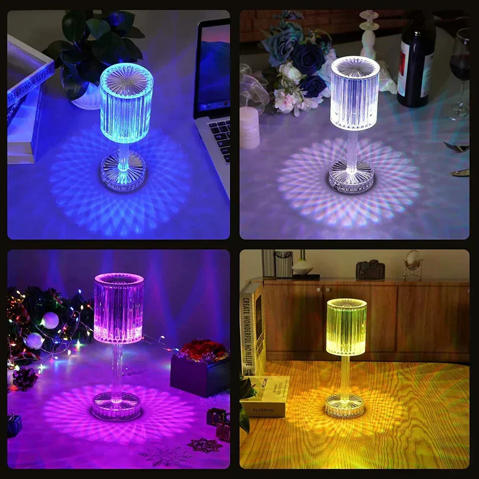 Diamond Table Lamp Touch and Remote Control 16 Color USB Rechargable