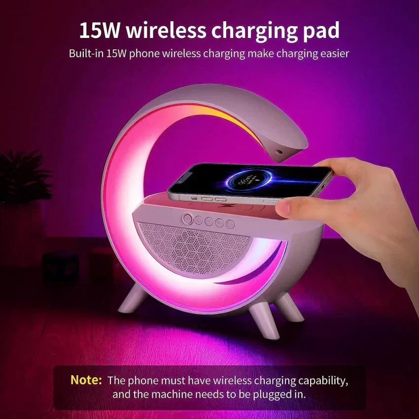 G Shape RGB Lamp With Speaker and Wireless Charger